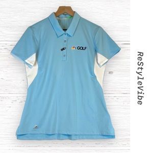 ADIDAS Women’s Size M Medium Shirt Polo 3 Stripe Golf NBC Logo ClimaCool NWT